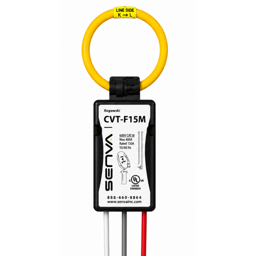 Senva CVT-F15G-L10-C2 : Flexible Split-Core Rogowski CVT, 1500A Operating Range, 36-Inch Rope, 10 ft Red Lead, for EM-RS485 & EM-PULSE Meters, Buy American Act & TAA Compliant